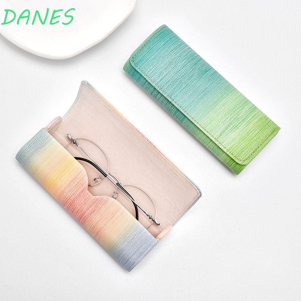 DANES Hộp Đựng Mắt Kính Bằng Da PU Màu Cầu Vồng Cho Thanh Thiếu Niên Ốp