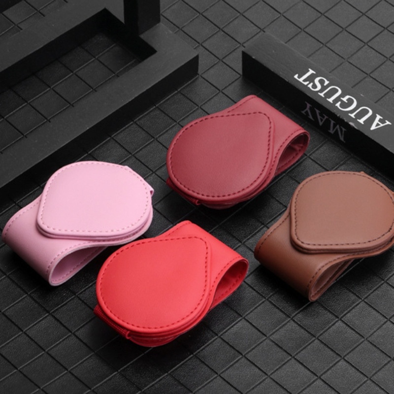 Kẹp Giữ Mắt Kính Bằng Da Có Nam Châm Hít Gắn Tấm Che Nắng Cho Xe Hơi Xe Tải