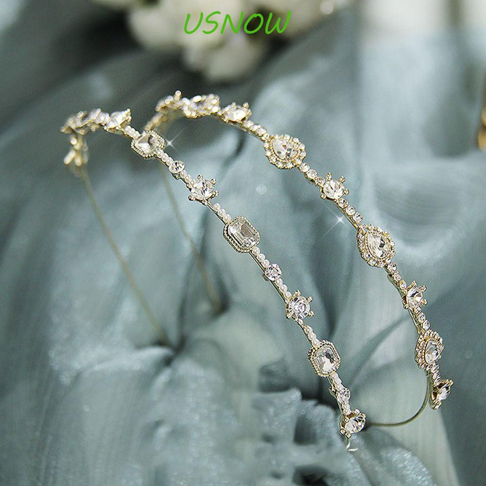 USNOW Cài Tóc Hình Vương Miện Đính Đá Opal Phong Cách Hàn Quốc Cho Nữ