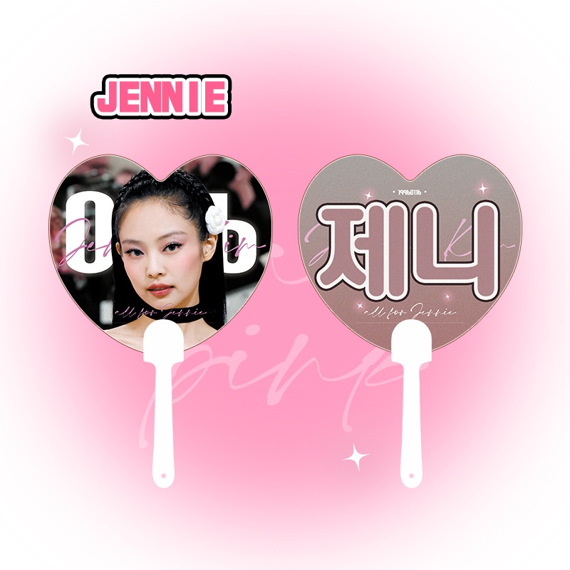 Quạt Cầm Tay Hình Trái Tim Nhóm Nhạc BLACKPINK