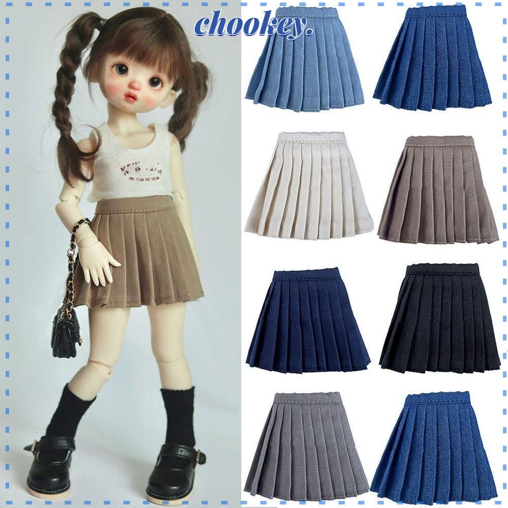 CHOOKEY Đầm Jean Xanh Cho Búp Bê obitsu24 30cm