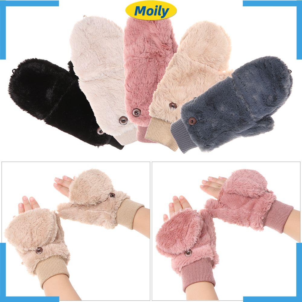 MOILYVN Găng Tay Lông Nhung Mềm Mại Cho Nữ