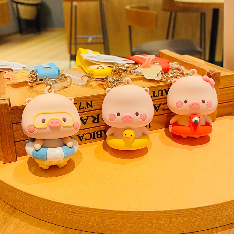Móc Khóa Hình Chú Heo Hoạt Hình Đáng Yêu