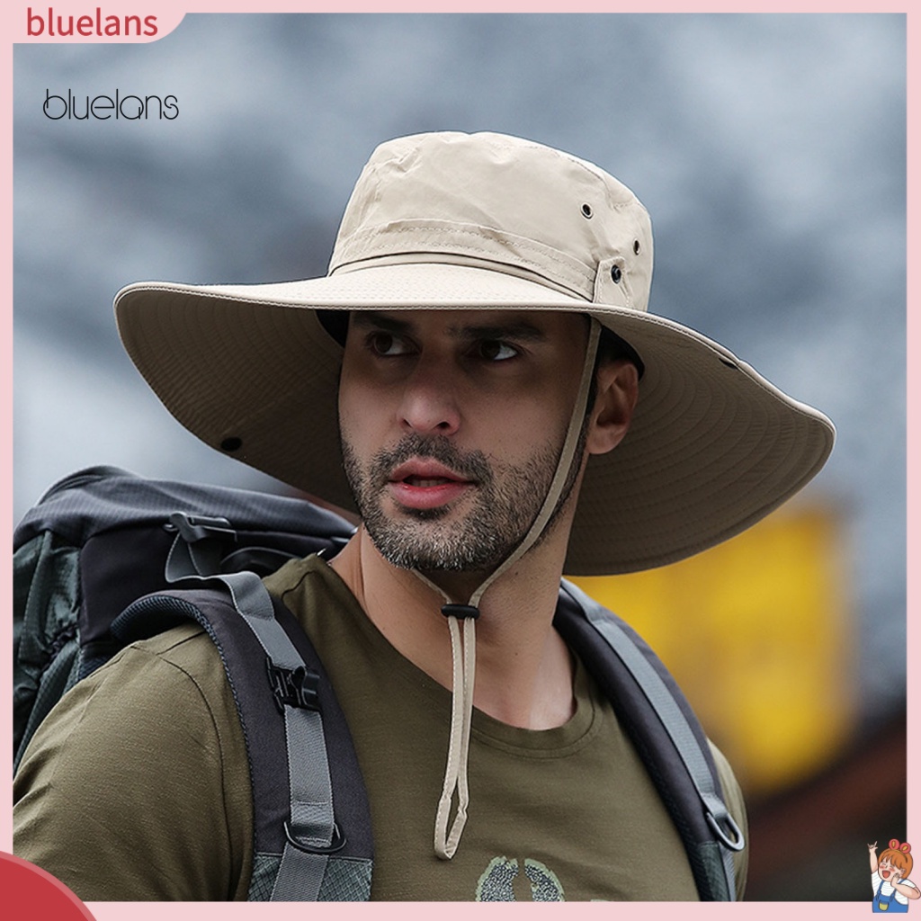 Nón Tai Bèo Vành Rộng Phối Lưới Thoáng Khí Chống Tia UV / Trầy Xước Thời Trang Cho Nam