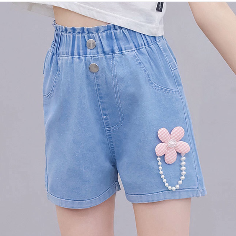 Quần Short denim Mỏng Mùa Hè Phong Cách Mới Cho Bé Gái