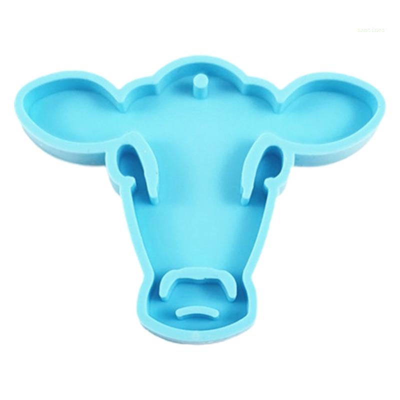 Khuôn Silicone Làm Mặt Dây Chuyền Thủ Công Hình Đầu Bò Sáng Bóng