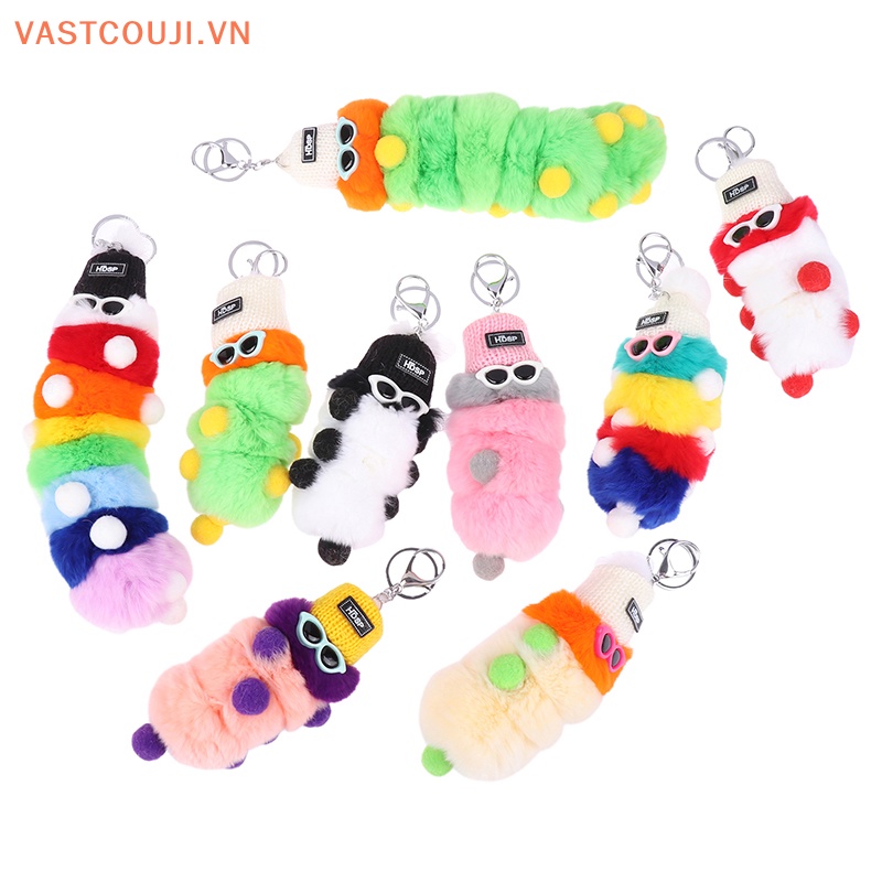 Móc Khóa Hình Sâu Bướm Nhồi Bông Xinh Xắn