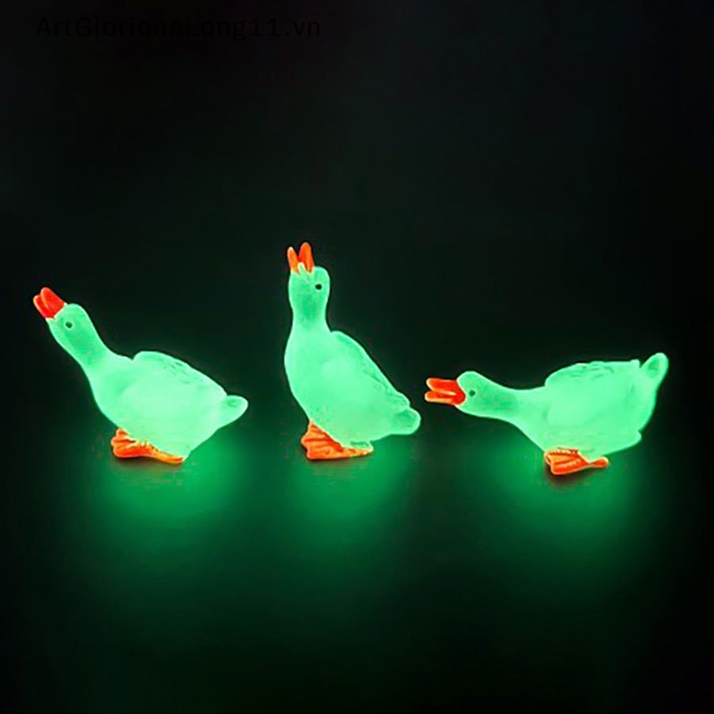 1 Tượng Thiên Nga Dạ Quang Mini Bằng Nhựa Resin Trang Trí Tiểu Cảnh / Xe Hơi