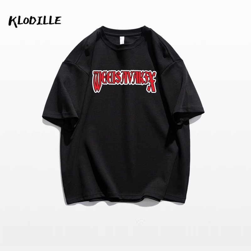 KLODILLE  Áo Thun Tay Ngắn Dáng Rộng Chất Liệu 100% Cotton Cao Cấp Thời Trang Theo Phong Cách Hàn Quốc Cho Nam Local Brand