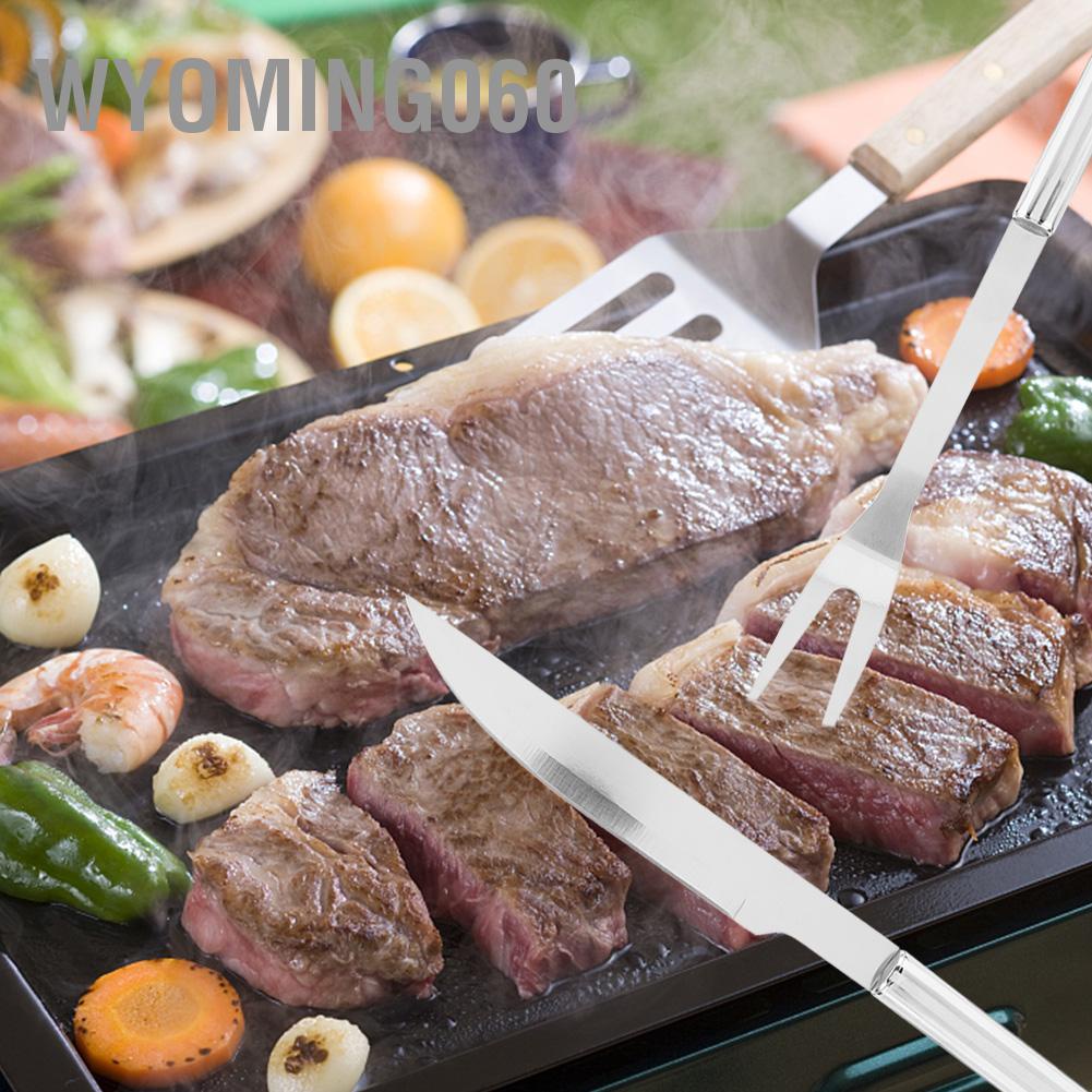 Wyoming060 9 Cái/bộ Bộ dụng cụ BBQ bằng thép không gỉ nướng phụ kiện kèm túi Oxford