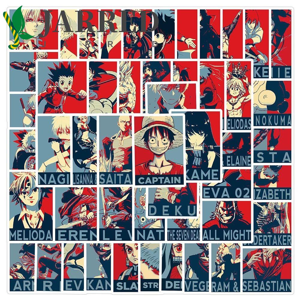JARRED Miếng Dán Chống Nước Họa Tiết Anime Graffiti Luffy Demon Slayer Trang Trí Laptop Ván Trượt Xe Hơi