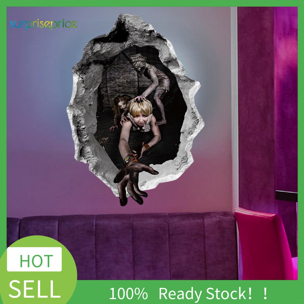 Miếng Dán Tường Trang Trí Halloween Hình Kinh Dị Tháo Gỡ Dễ Dàng