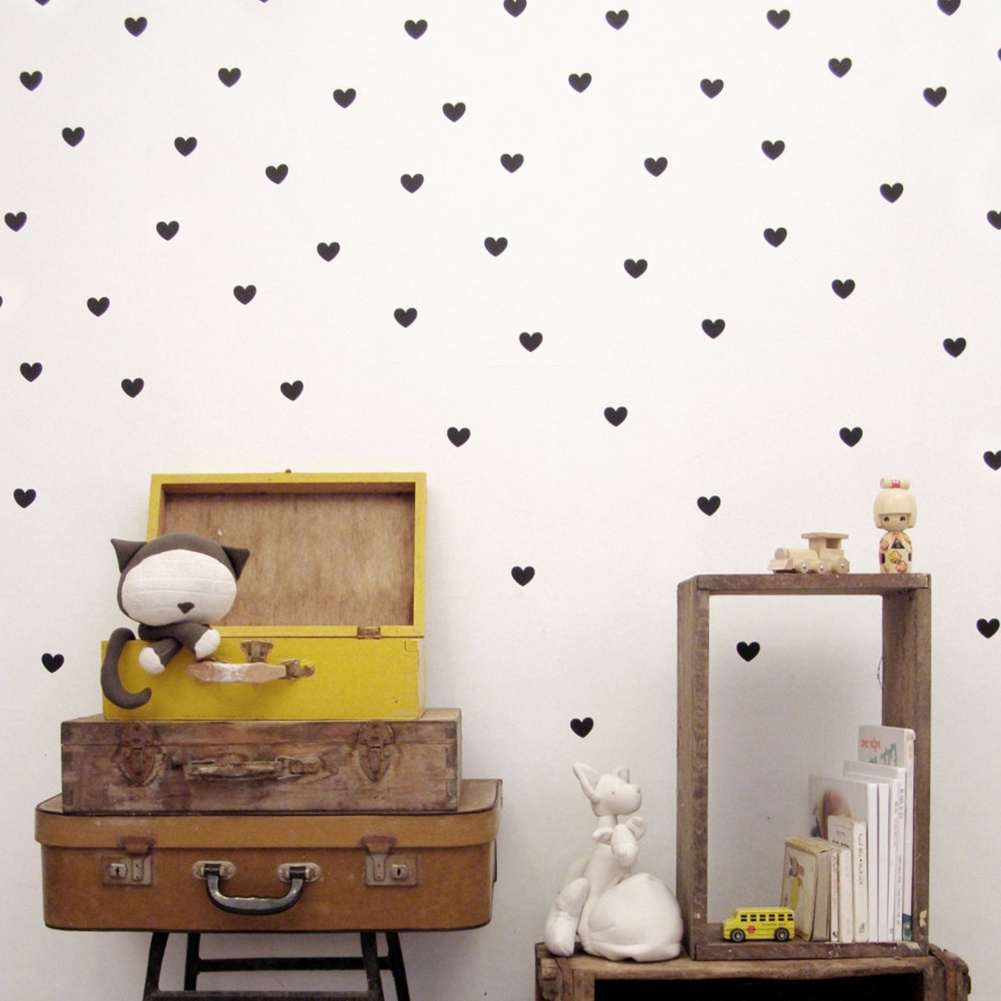 Set 45 Miếng Dán Tường Trang Trí Hình Trái Tim Tháo Rời Được