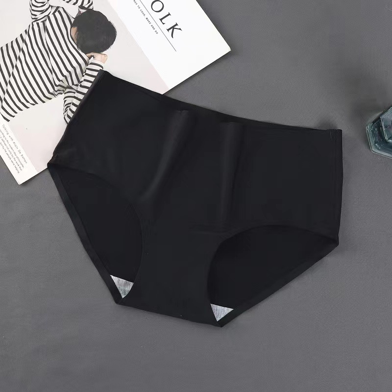 Quần Lót Lụa Lạnh Không Đường May Màu Sắc Đơn Giản Thoáng Khí Cho Nữ