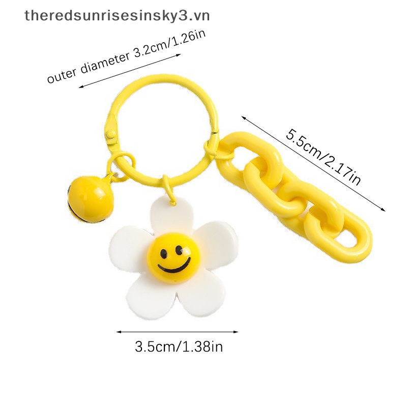 1 Móc Khóa Acrylic Hình Hoa Hướng Dương Cười Nhiều Màu Sắc Dễ Thương