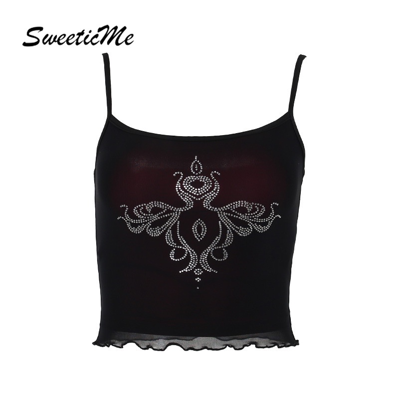 Áo Lưới Hai Dây Dáng Ôm Thời Trang 2023 Quyến Rũ Dành Cho Nữ