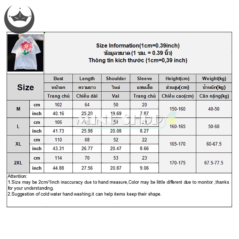 Áo Thun Nữ Ngắn Tay Cổ Tròn In Hoa Thời Trang