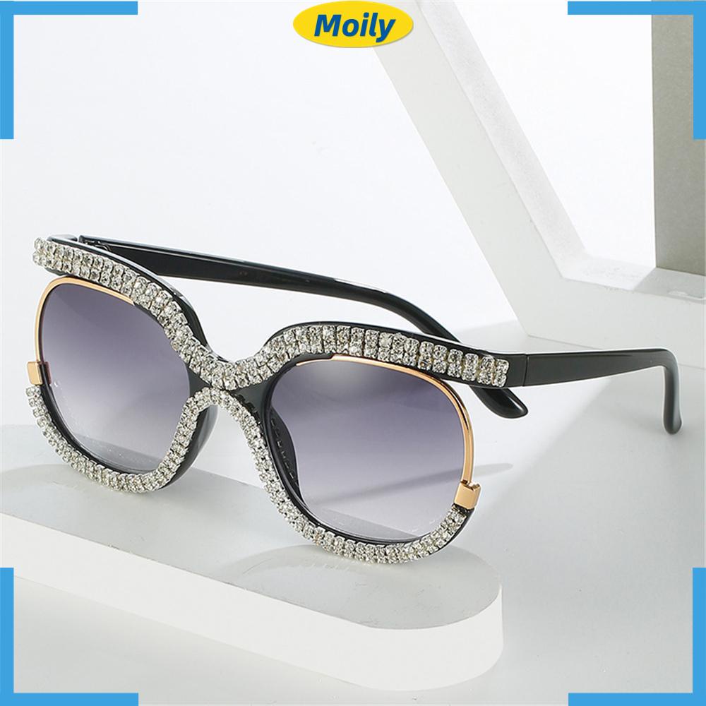 MOILYVN Kính Mát Bản To Đính Đá Pha Lê Cho Bữa Tiệc / Đi Biển / Du Lịch