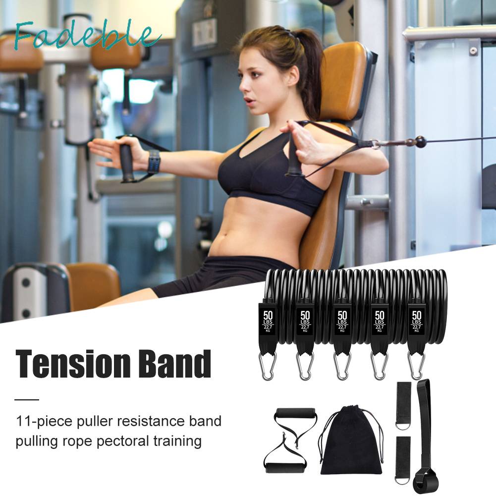 Set 11 Dây Kéo Đàn Hồi Hỗ Trợ Tập Yoga / Thể Hình