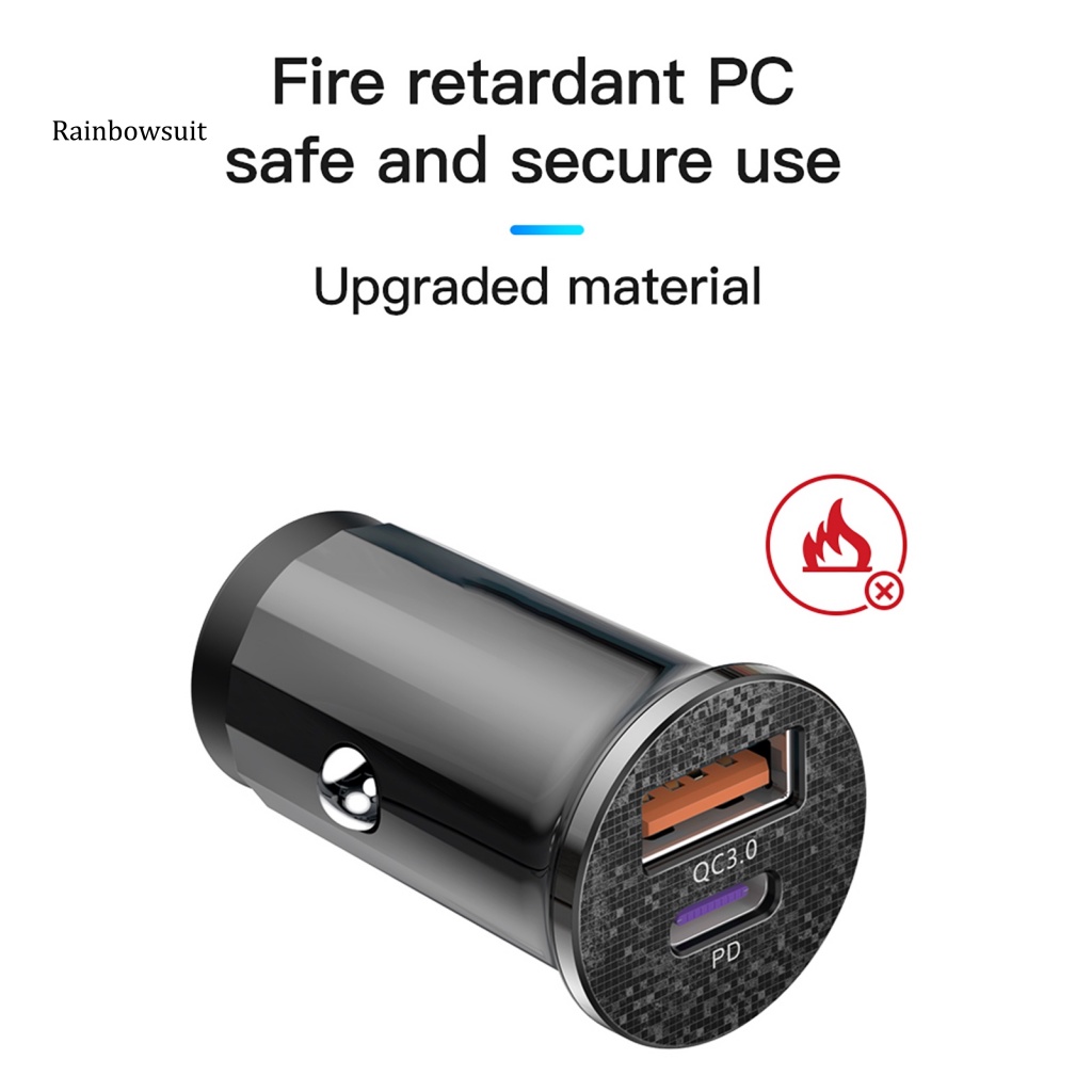 Tẩu Sạc Nhanh 48W QC30 Mini USB Type-c PD Kép Cho Điện Thoại / Xe Hơi