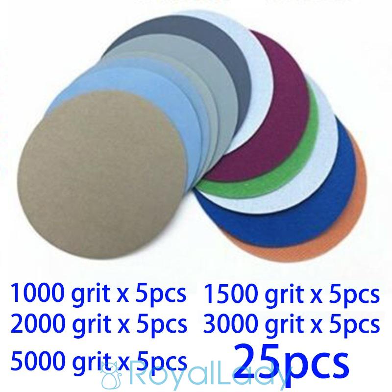 Set 25 Đĩa Chà Nhám 1000 1500 2000 3000 5000 Grit Hình Tròn