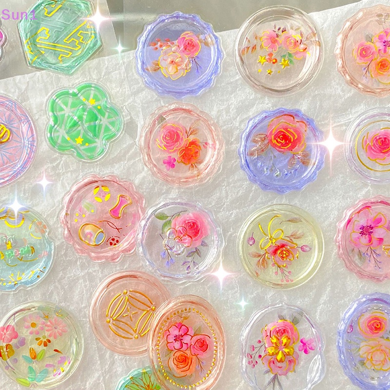 Sun1 &gt; 18 Tờ Nhãn Dán Niêm Phong DIY Trong Suốt Sáng Tạo Phong Cách Vintage