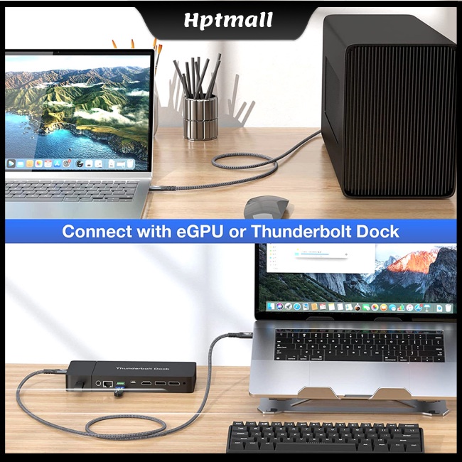 Dây Cáp Sạc Nhanh Hai Đầu Usb 4.0 Tương Thích Với Thunderbolt 4 Type C 8k 40gbps Pd 240w