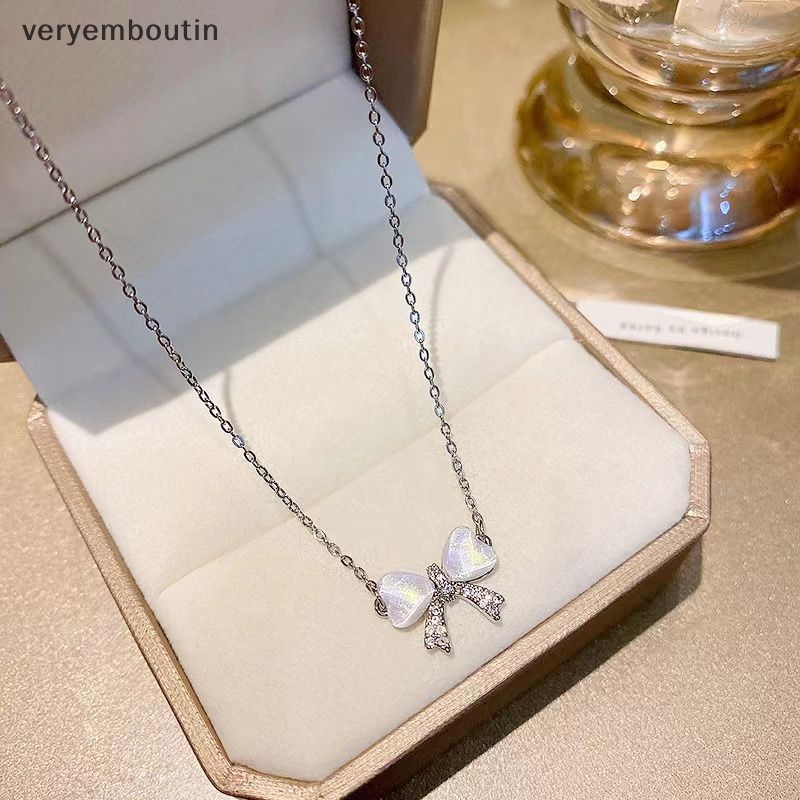 Vòng cổ Mặt Hình Nơ Màu Sắc Ngọt Ngào Phong Cách Hàn Quốc Cho Nữ