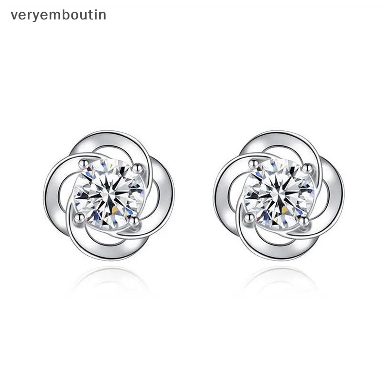 Bông Tai Hình Cỏ Bốn Lá Đơn Giản Cá Tính Dành Cho Nữ