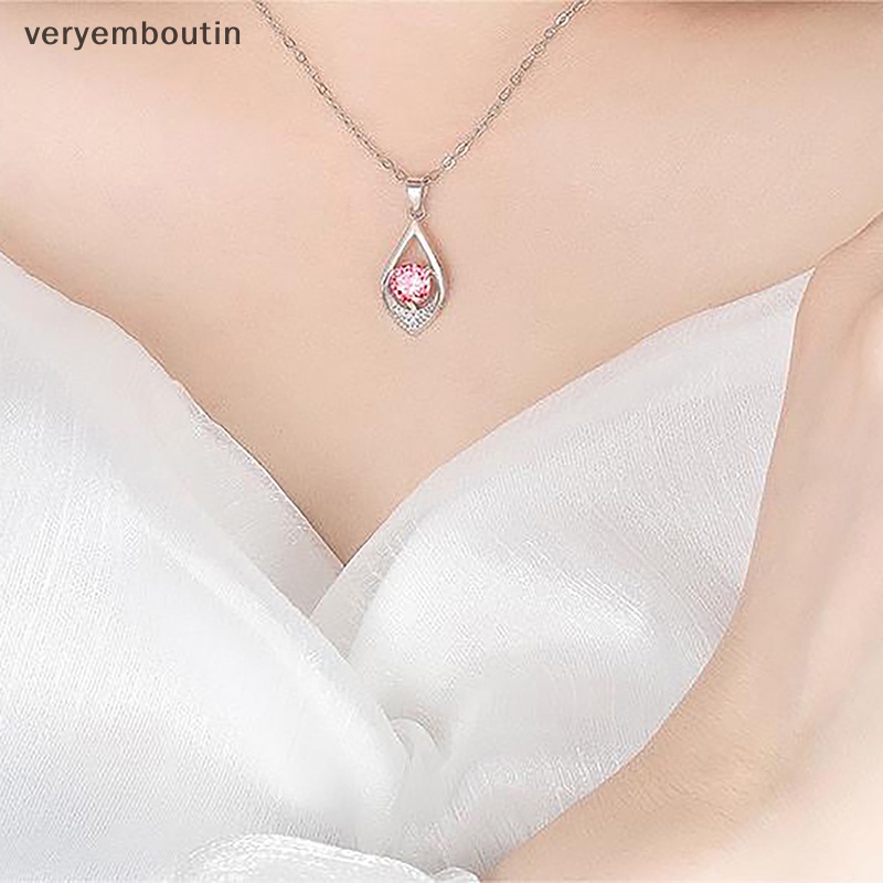 Mặt Dây Chuyền Hình Giọt Nước Bằng Đá Zircon Màu Sắc Chất Lượng Cao Thời Trang Cho Nữ