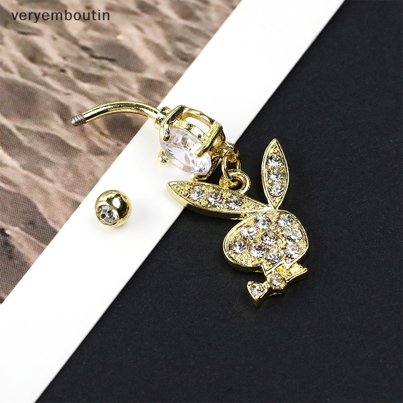 Khuyên Rốn Hình Thỏ Hoạt Hình Bằng Thép Không Gỉ Thời Trang Cho Nữ