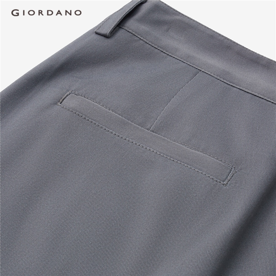 Quần Dài Lưng Cao 3 Tấc Màu Trơn Phong Cách Đơn Giản Thời Trang Cho Nam GIORDANO 01113066