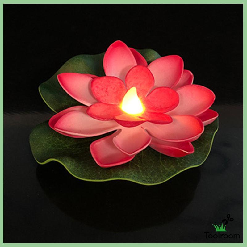 Set 6 Đèn LED Nổi Hình Hoa Sen Nhiều Màu Sắc Trang Trí Sân Vườn