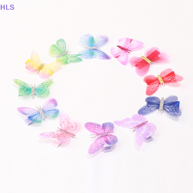 Kẹp Tóc Hình Bướm Đính Kim Tuyến Nhiều Màu Sắc Thời Trang Cho Nữ