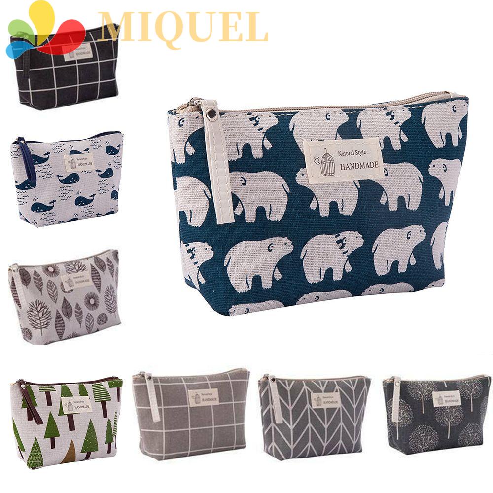 MIQUEL Túi Đựng Đồ Trang Điểm In Họa Tiết Động Vật Thời Trang Tiện Dụng Mang Theo Du Lịch