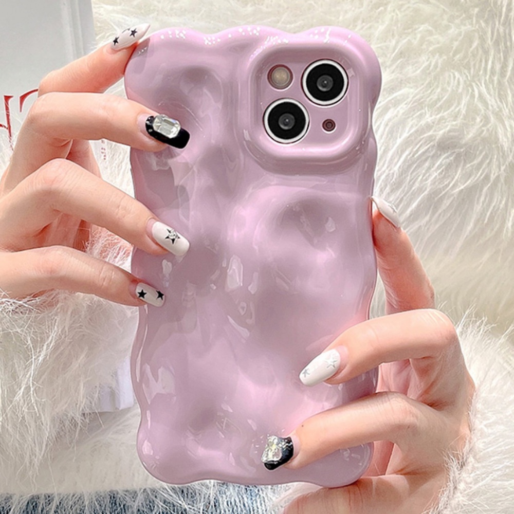 Ốp Điện Thoại TPU Mềm Chống Sốc Họa Tiết Gợn Sóng Màu Macaron Cho IPhone 11 12 13 14 Pro Max