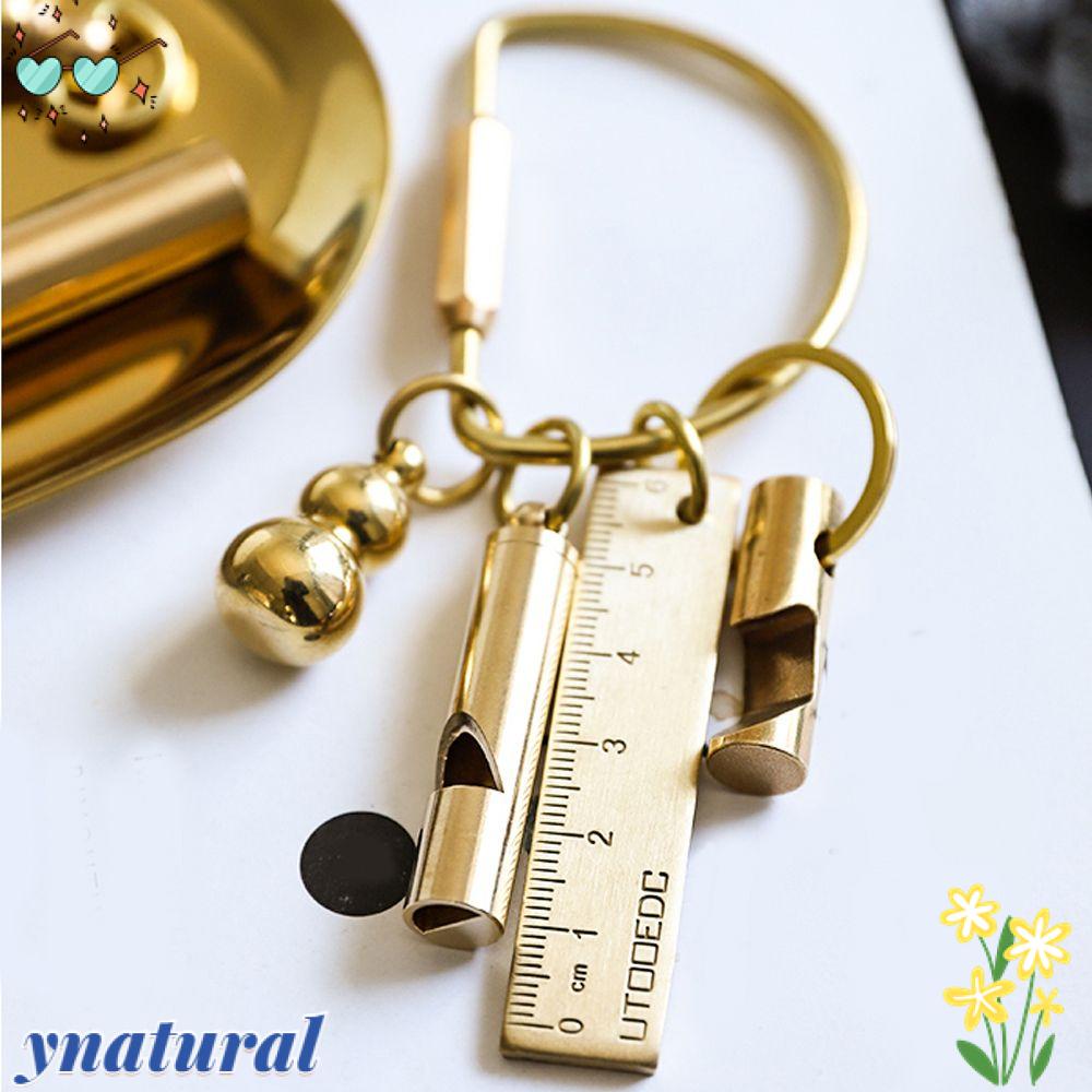 YNATURAL Thước Đo Làm Móc Khóa / Trang Sức Bằng Đồng Thau DIY Sáng Tạo