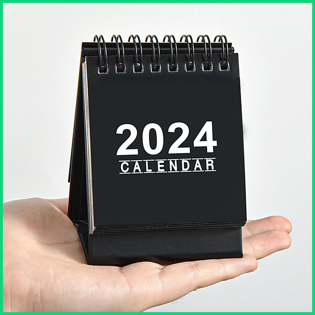 Lịch Để Bàn 2024 Mini Xoay 360 Độ Kèm Giấy Ghi Chú Tiện Dụng Cho jiwvn