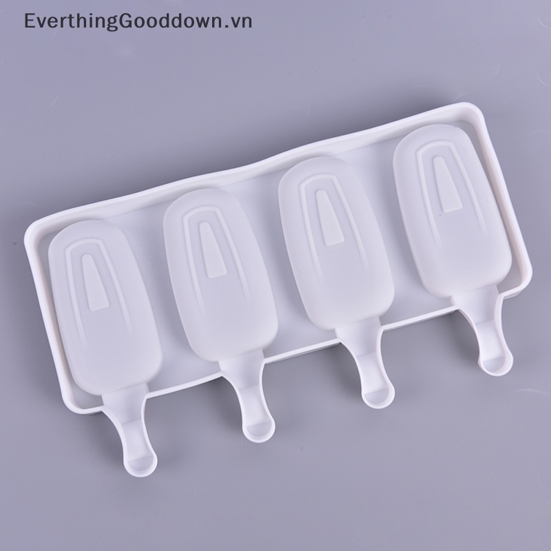 Khuôn Silicon Làm Kem Que Gồm 4 Ngăn Tiện Dụng