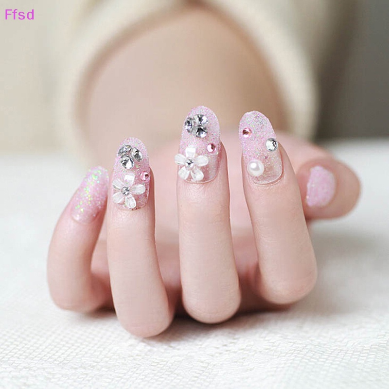 Bộ 24 Móng Tay Giả acrylic 3D Che Phủ Toàn Diện Kiểu Pháp