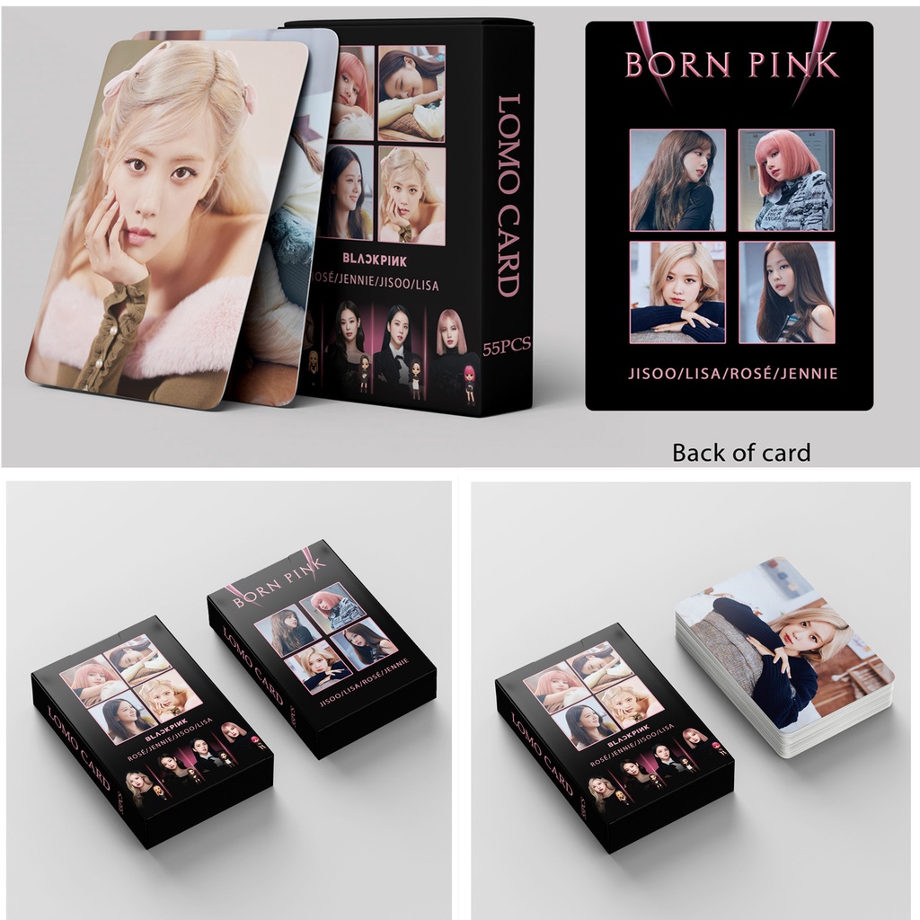 55pcs/box BLACK-PINK BPTG Photocards THE GAME Album JENNIE JISOO LISA ROSE Lomo Cards Black Pink Kpop Postcards Collection Series Kpopfan store