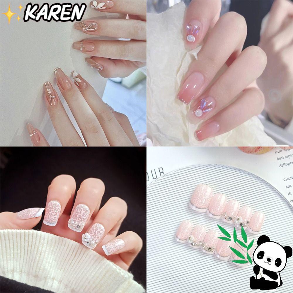 KAREN Bộ Móng Tay Giả Che Phủ Toàn Diện DIY