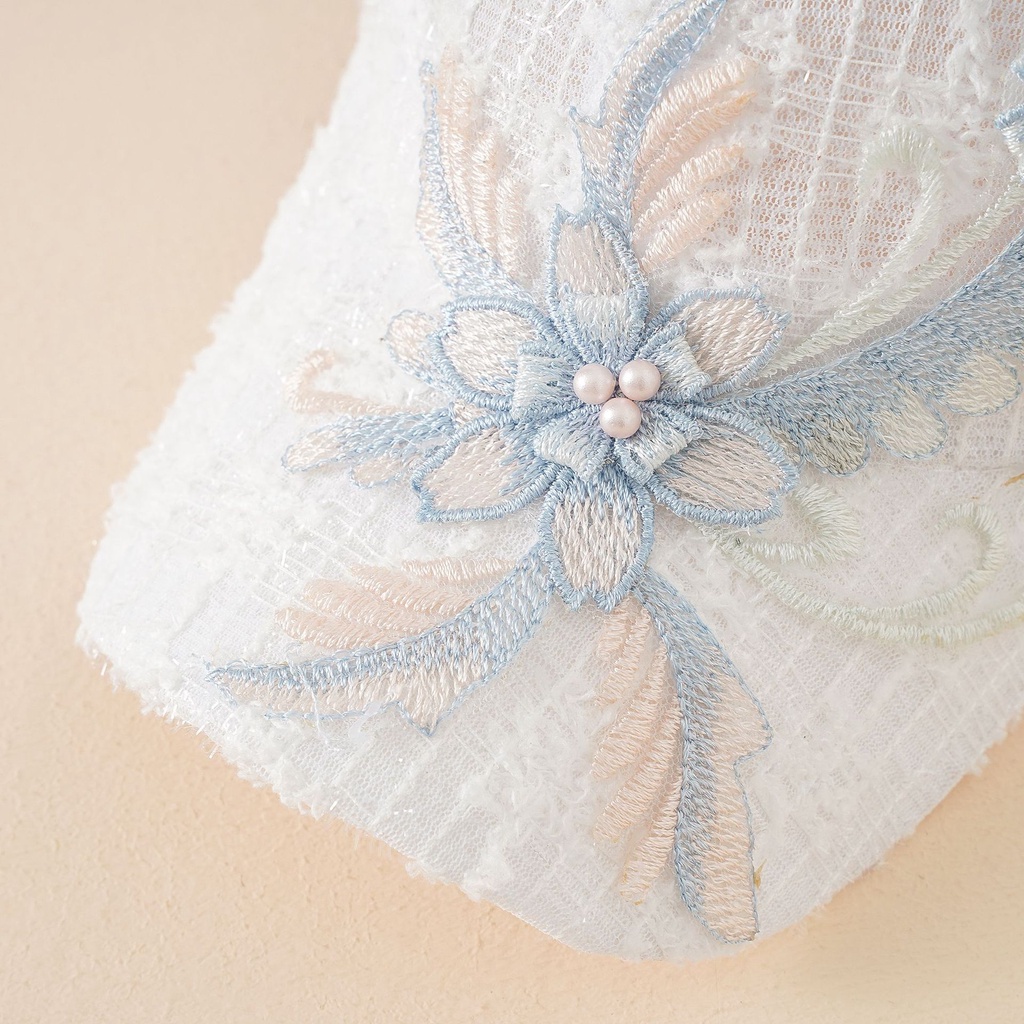 Mũ Lưỡi Trai Phối Ren Lưới Thoáng Khí Thêu Hoa Phong Cách Hàn Quốc Thời Trang Mùa Hè Mới Cho Nữ