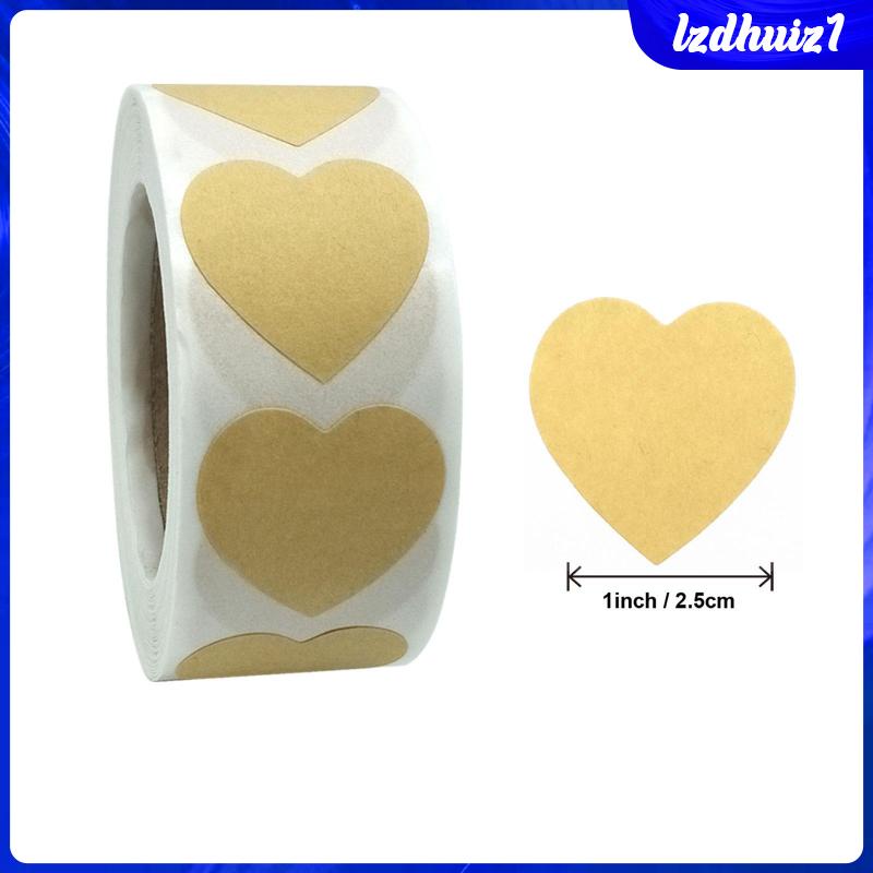 Nhãn Dán Trang Trí Hình Trái Tim Bằng Giấy Kraft Dành Cho Trẻ Em