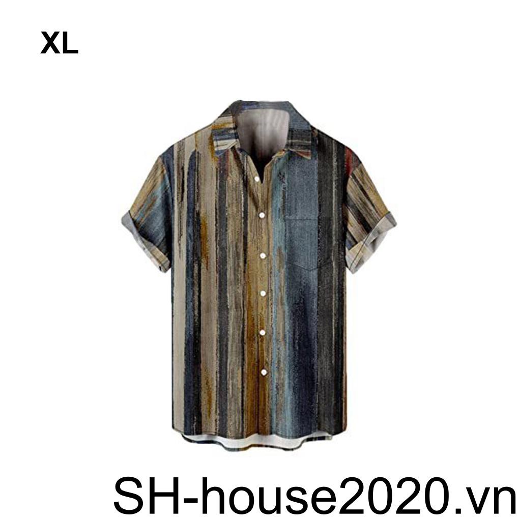 Áo Sơ Mi Ngắn Tay Thoáng Khí Thoải Mái Dễ Vệ Sinh Phong Cách Hawaiian Thời Trang Mùa Hè Cho Nam