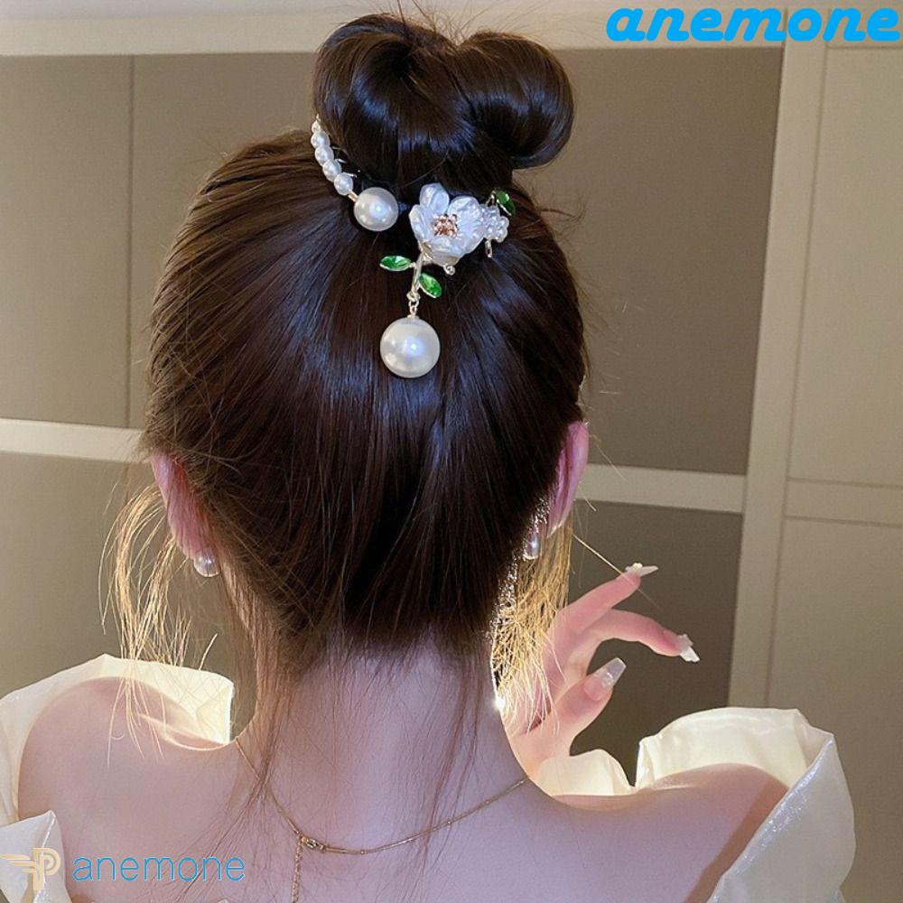 Kẹp Tóc Cố Định Tóc Đuôi Ngựa Họa Tiết Hoa / Bướm Phong Cách Vintage Đơn Giản Cho Nữ