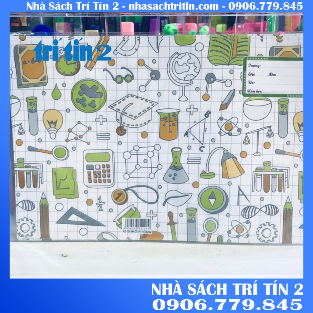 BÌA BAO TẬP ,VỞ học sinh lồng kiếng có nhãn họa tiết dễ thương(mẫu ngẫu nhiên)