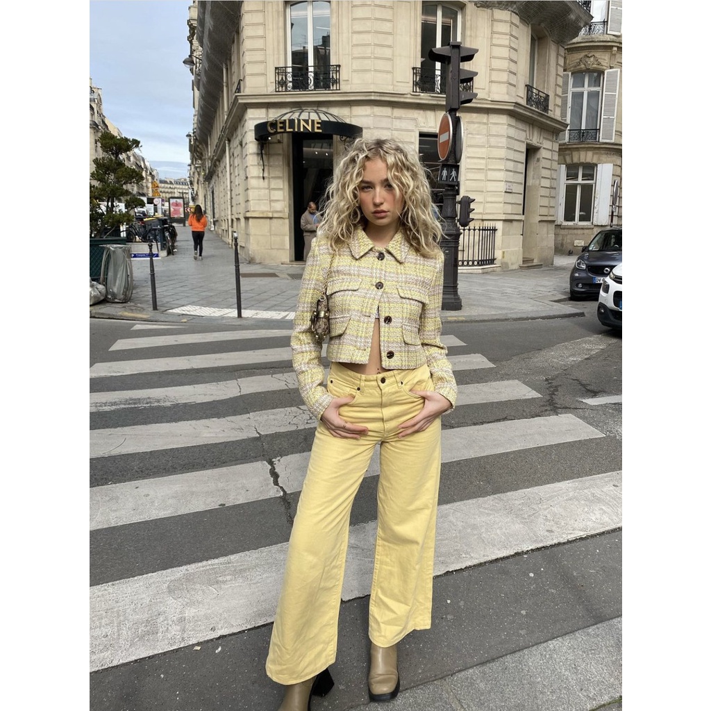 Zhaolin & ZHAOLIN 'S; s "Hoa Nhài Nhài Jasmine Margarita" Áo Khoác Dáng Ngắn Phong Cách Nước Ngoài Độc Đáo Và Độc Đáo