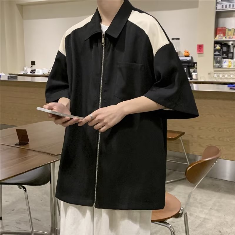 Áo Sơ Mi Tay Lửng Giả Hai Lớp Màu Sắc Thời Trang Dành Cho Nam