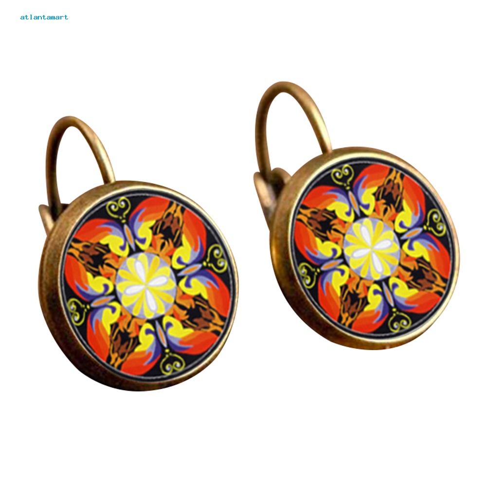 Túi Đựng Đồ Dùng Cao Cấp Tiện Dụng| Khuyên Tai Tròn Họa Tiết Hoa Mandala Thời Trang